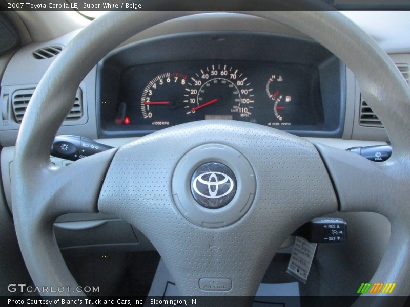 Super White / Beige 2007 Toyota Corolla LE