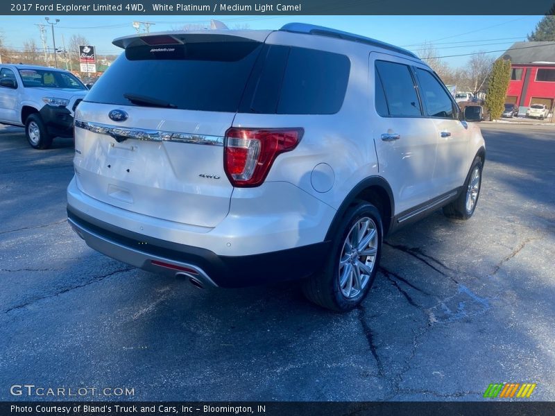 White Platinum / Medium Light Camel 2017 Ford Explorer Limited 4WD