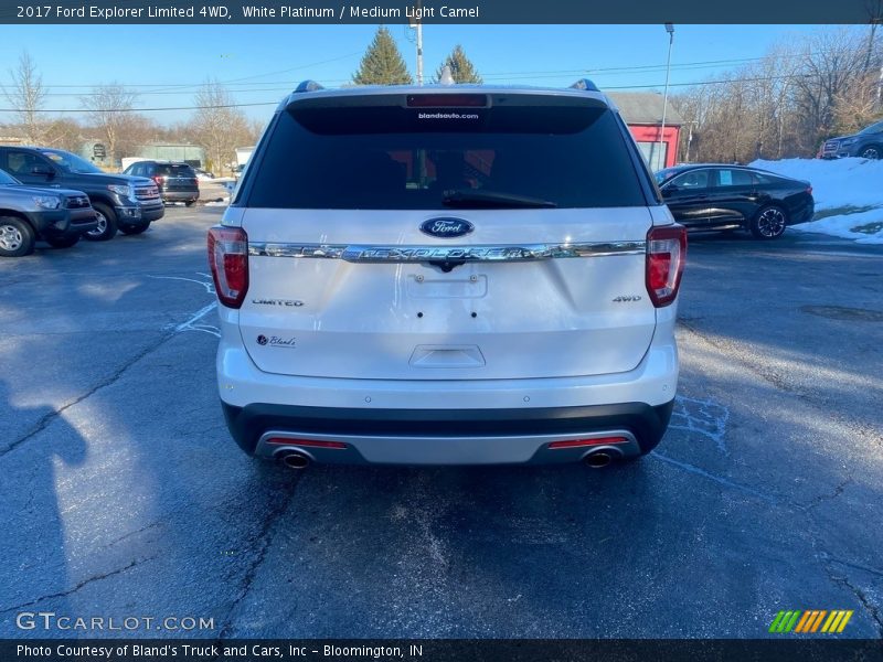 White Platinum / Medium Light Camel 2017 Ford Explorer Limited 4WD