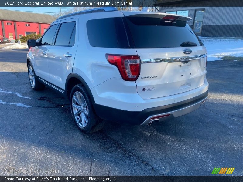 White Platinum / Medium Light Camel 2017 Ford Explorer Limited 4WD