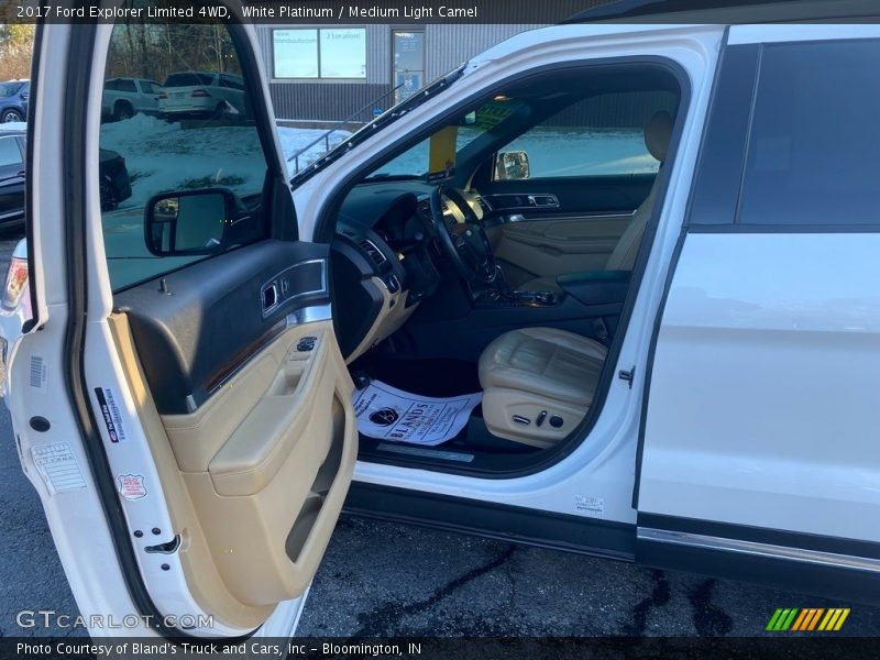 White Platinum / Medium Light Camel 2017 Ford Explorer Limited 4WD