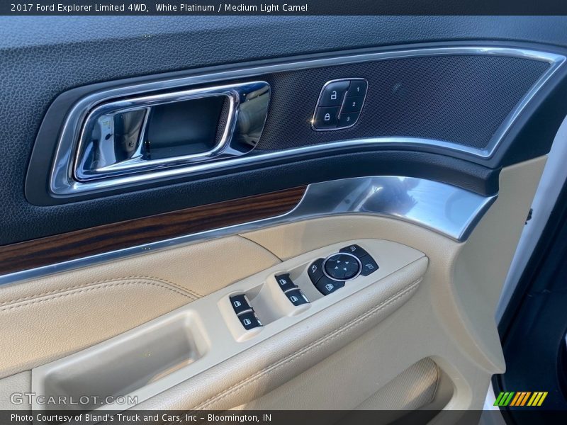 White Platinum / Medium Light Camel 2017 Ford Explorer Limited 4WD