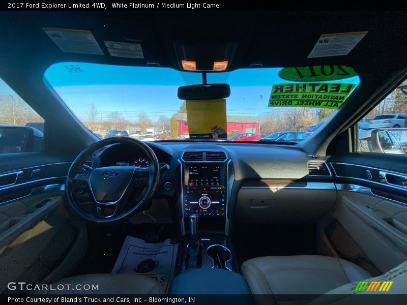 White Platinum / Medium Light Camel 2017 Ford Explorer Limited 4WD