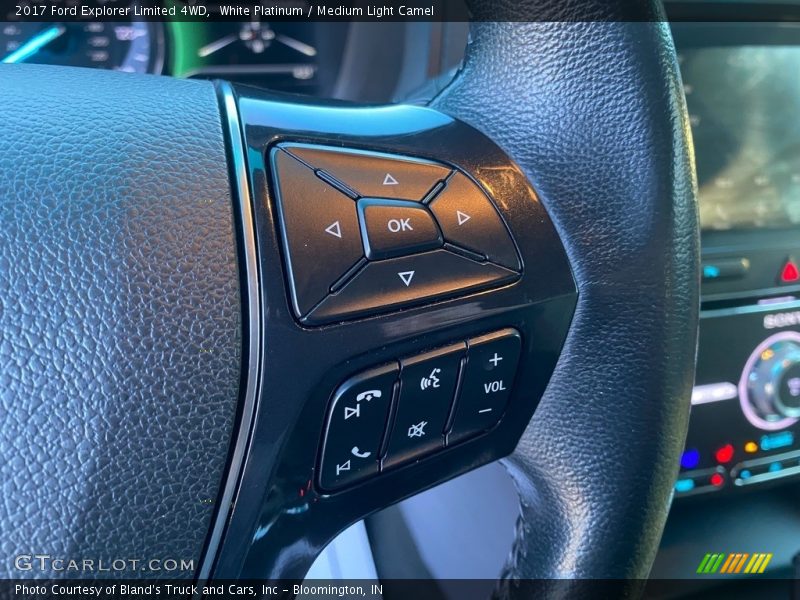 White Platinum / Medium Light Camel 2017 Ford Explorer Limited 4WD