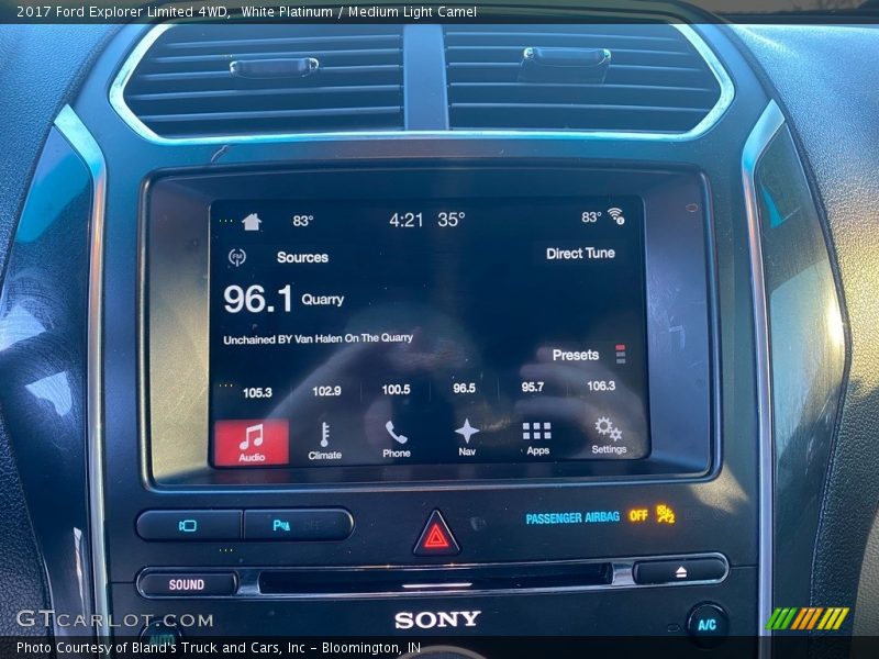 White Platinum / Medium Light Camel 2017 Ford Explorer Limited 4WD