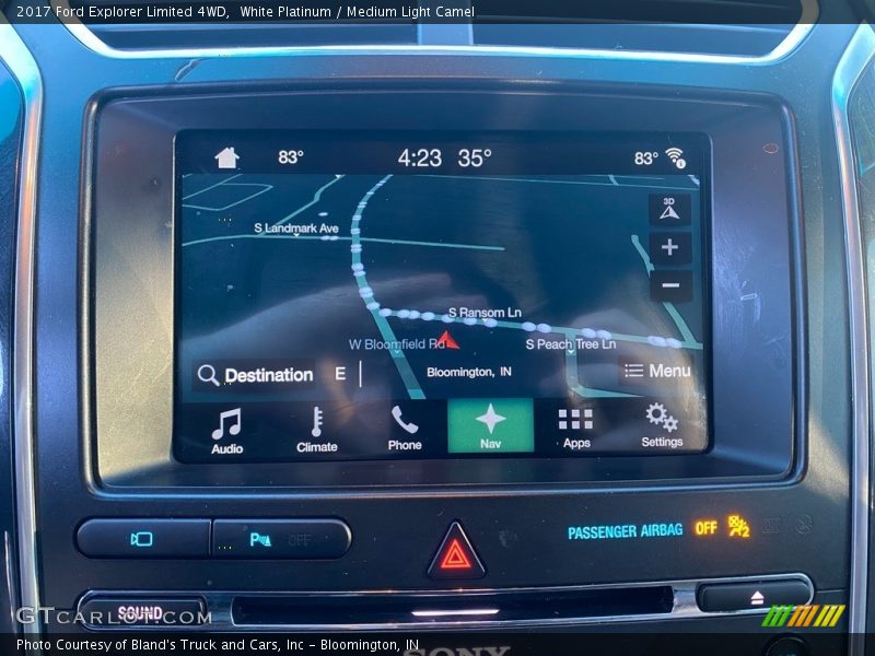 White Platinum / Medium Light Camel 2017 Ford Explorer Limited 4WD