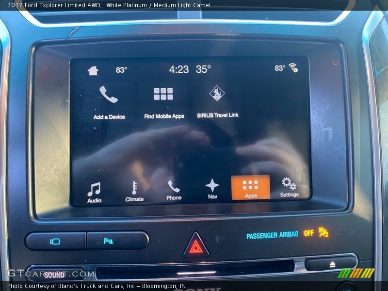 White Platinum / Medium Light Camel 2017 Ford Explorer Limited 4WD