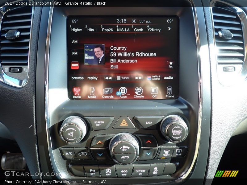 Granite Metallic / Black 2017 Dodge Durango SXT AWD