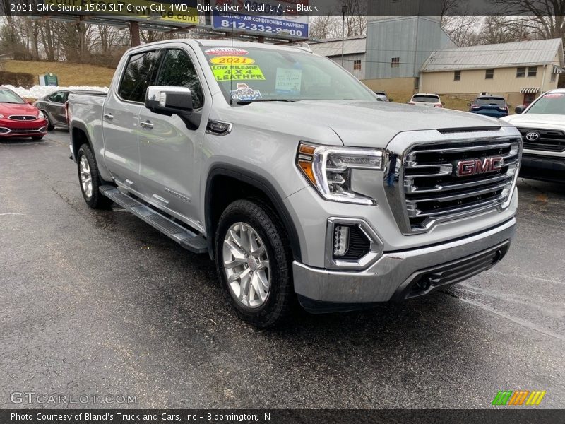 Quicksilver Metallic / Jet Black 2021 GMC Sierra 1500 SLT Crew Cab 4WD