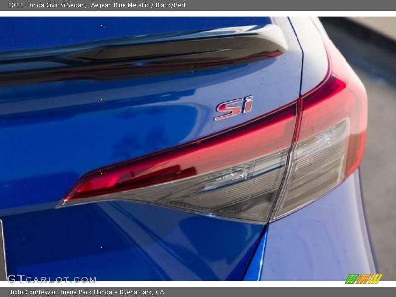 Aegean Blue Metallic / Black/Red 2022 Honda Civic Si Sedan