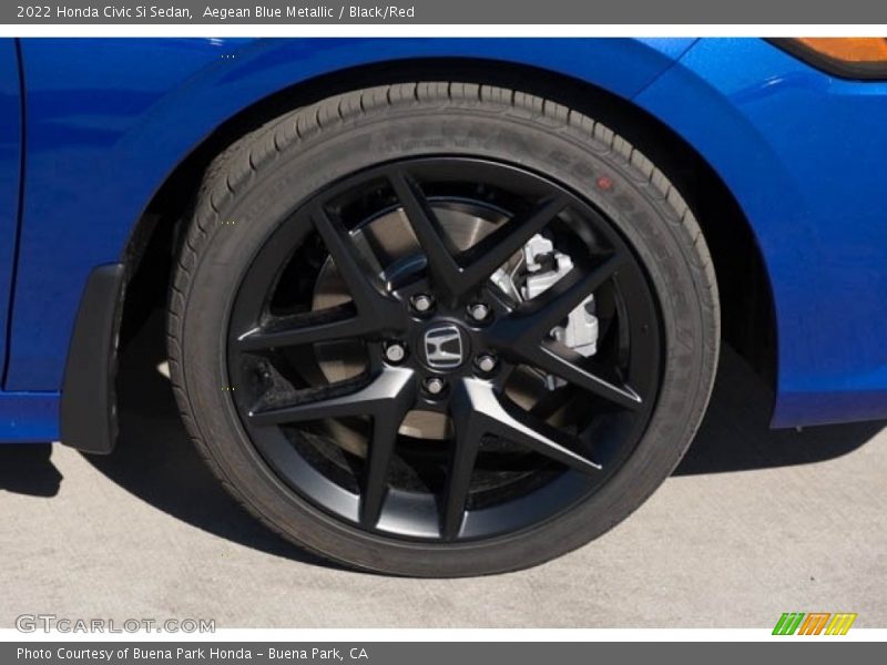 Aegean Blue Metallic / Black/Red 2022 Honda Civic Si Sedan
