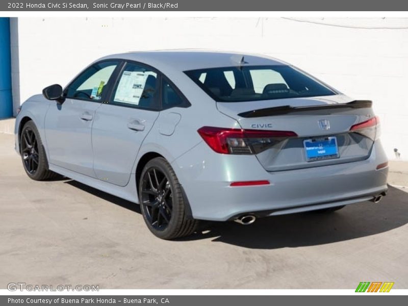 Sonic Gray Pearl / Black/Red 2022 Honda Civic Si Sedan