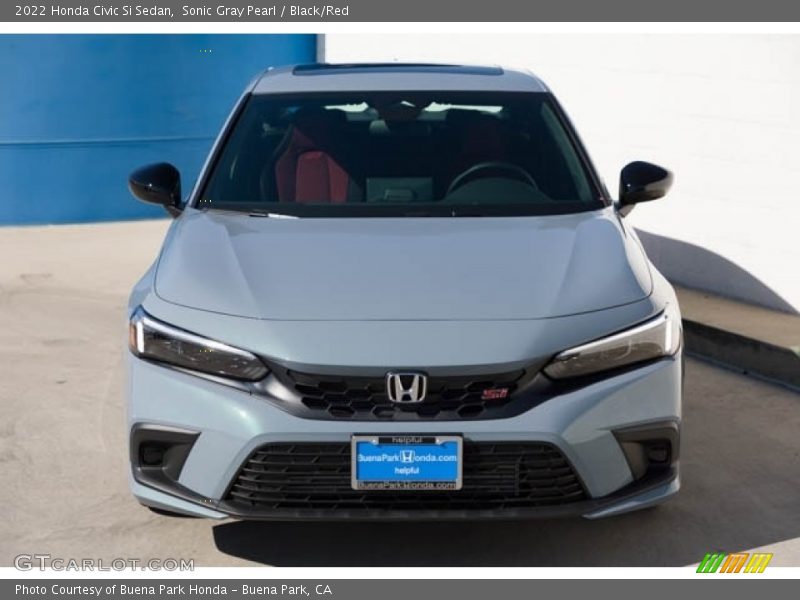 Sonic Gray Pearl / Black/Red 2022 Honda Civic Si Sedan