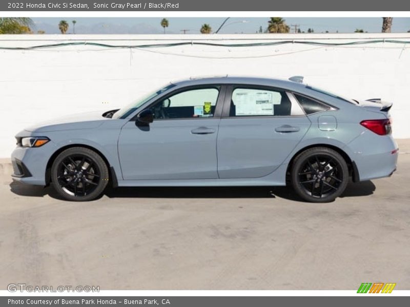 Sonic Gray Pearl / Black/Red 2022 Honda Civic Si Sedan
