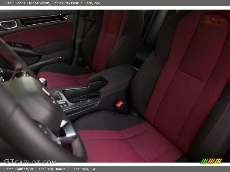 Sonic Gray Pearl / Black/Red 2022 Honda Civic Si Sedan
