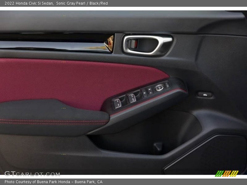 Sonic Gray Pearl / Black/Red 2022 Honda Civic Si Sedan
