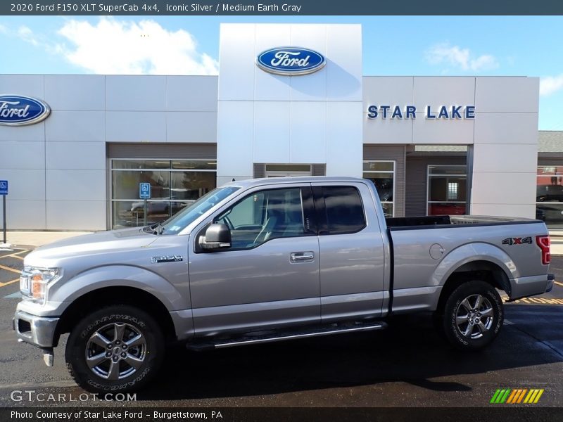 Iconic Silver / Medium Earth Gray 2020 Ford F150 XLT SuperCab 4x4