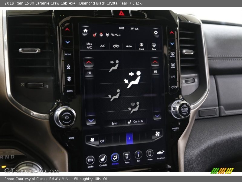 Diamond Black Crystal Pearl / Black 2019 Ram 1500 Laramie Crew Cab 4x4