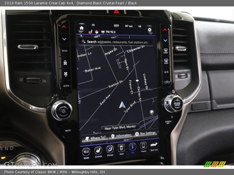 Diamond Black Crystal Pearl / Black 2019 Ram 1500 Laramie Crew Cab 4x4