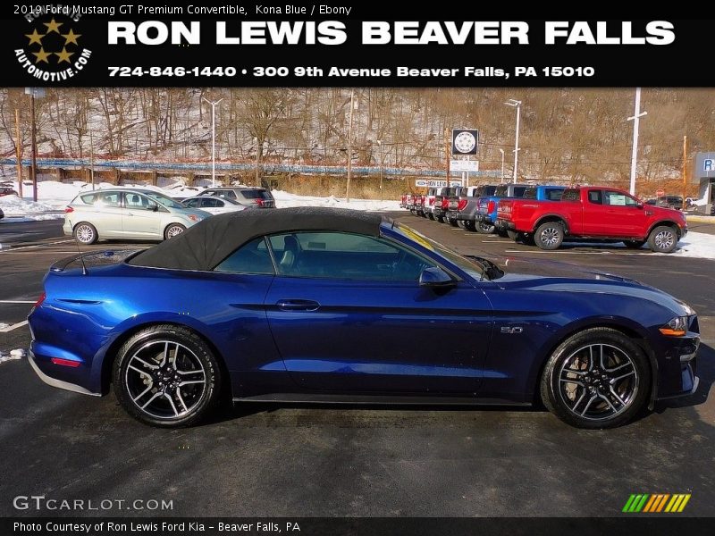 Kona Blue / Ebony 2019 Ford Mustang GT Premium Convertible