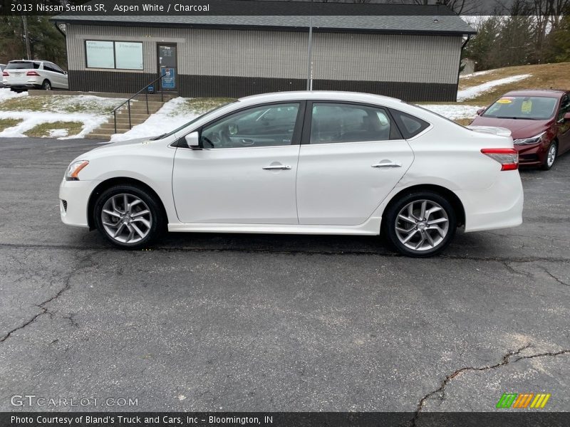 Aspen White / Charcoal 2013 Nissan Sentra SR