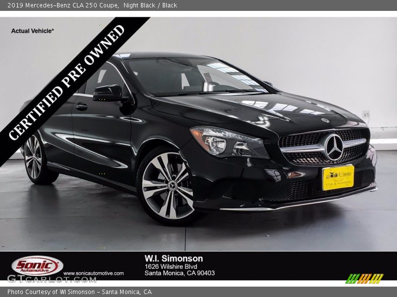 Night Black / Black 2019 Mercedes-Benz CLA 250 Coupe
