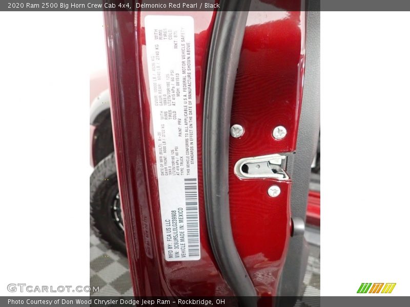 Delmonico Red Pearl / Black 2020 Ram 2500 Big Horn Crew Cab 4x4