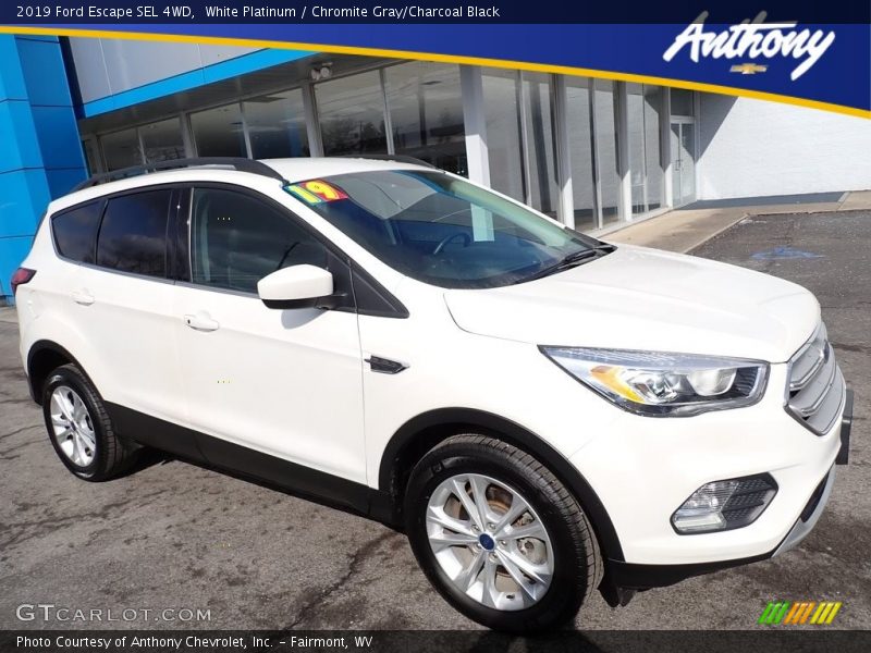 White Platinum / Chromite Gray/Charcoal Black 2019 Ford Escape SEL 4WD