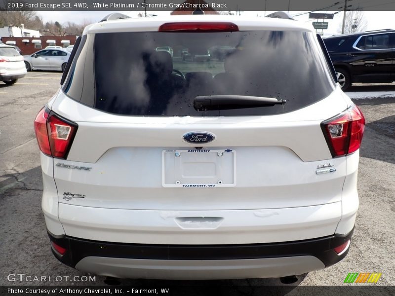 White Platinum / Chromite Gray/Charcoal Black 2019 Ford Escape SEL 4WD