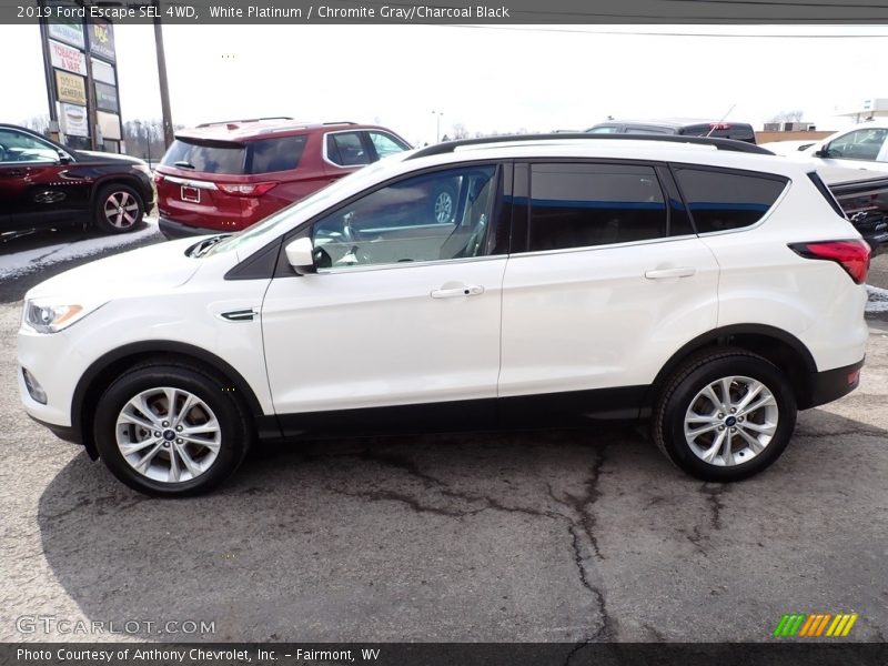 White Platinum / Chromite Gray/Charcoal Black 2019 Ford Escape SEL 4WD