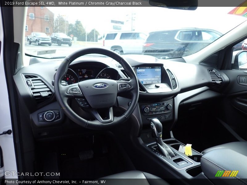 White Platinum / Chromite Gray/Charcoal Black 2019 Ford Escape SEL 4WD