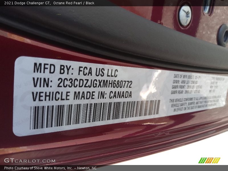 Octane Red Pearl / Black 2021 Dodge Challenger GT