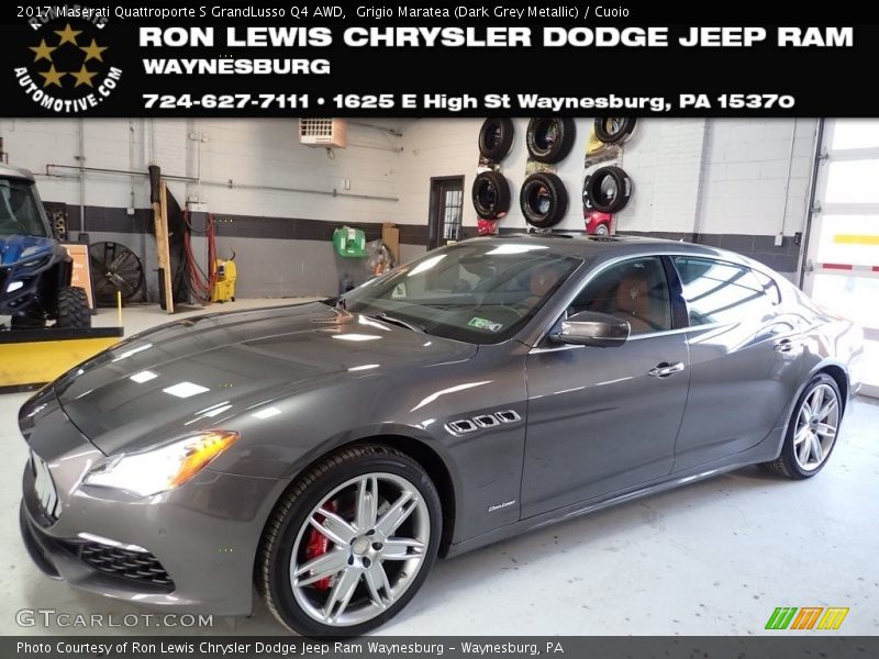 Grigio Maratea (Dark Grey Metallic) / Cuoio 2017 Maserati Quattroporte S GrandLusso Q4 AWD