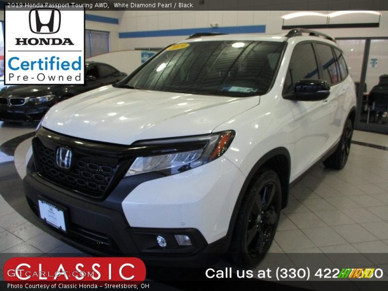 White Diamond Pearl / Black 2019 Honda Passport Touring AWD