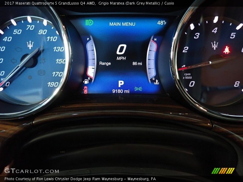 Grigio Maratea (Dark Grey Metallic) / Cuoio 2017 Maserati Quattroporte S GrandLusso Q4 AWD