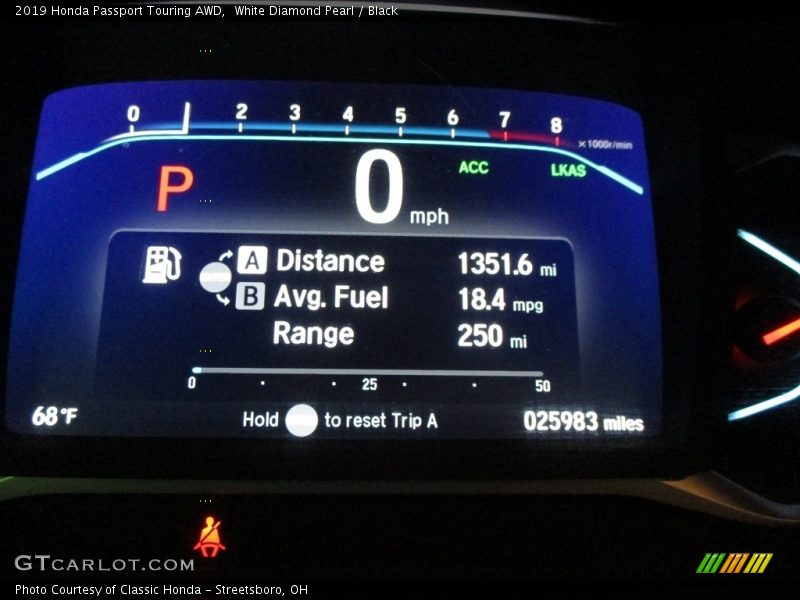 White Diamond Pearl / Black 2019 Honda Passport Touring AWD
