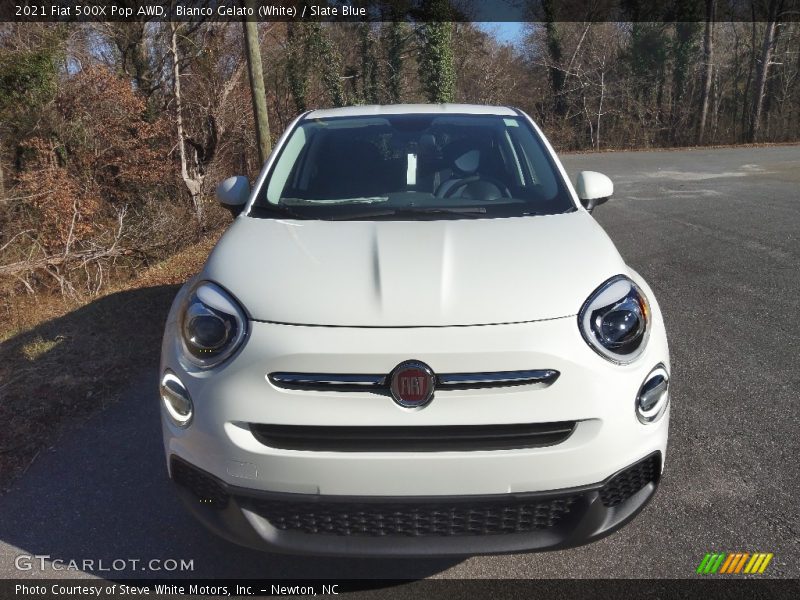 Bianco Gelato (White) / Slate Blue 2021 Fiat 500X Pop AWD