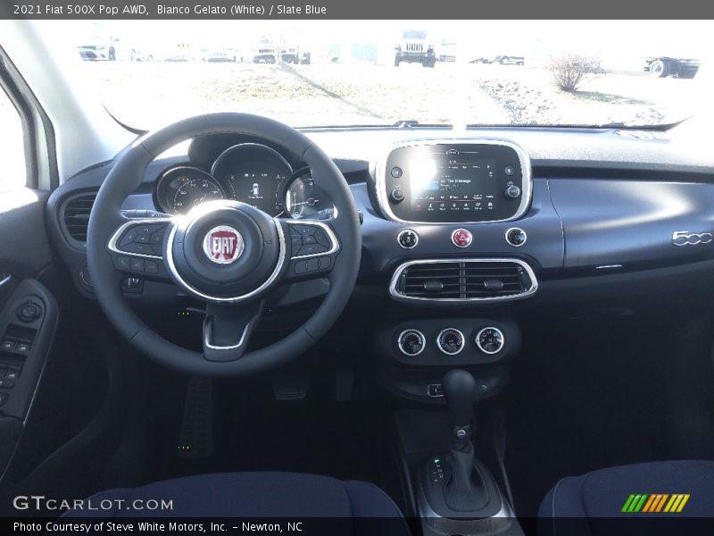 Bianco Gelato (White) / Slate Blue 2021 Fiat 500X Pop AWD