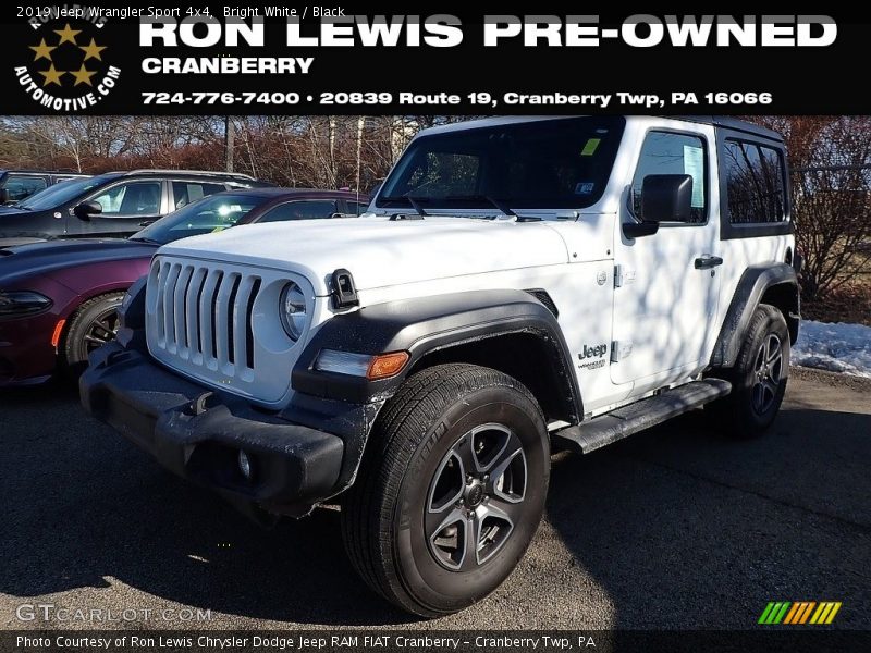 Bright White / Black 2019 Jeep Wrangler Sport 4x4