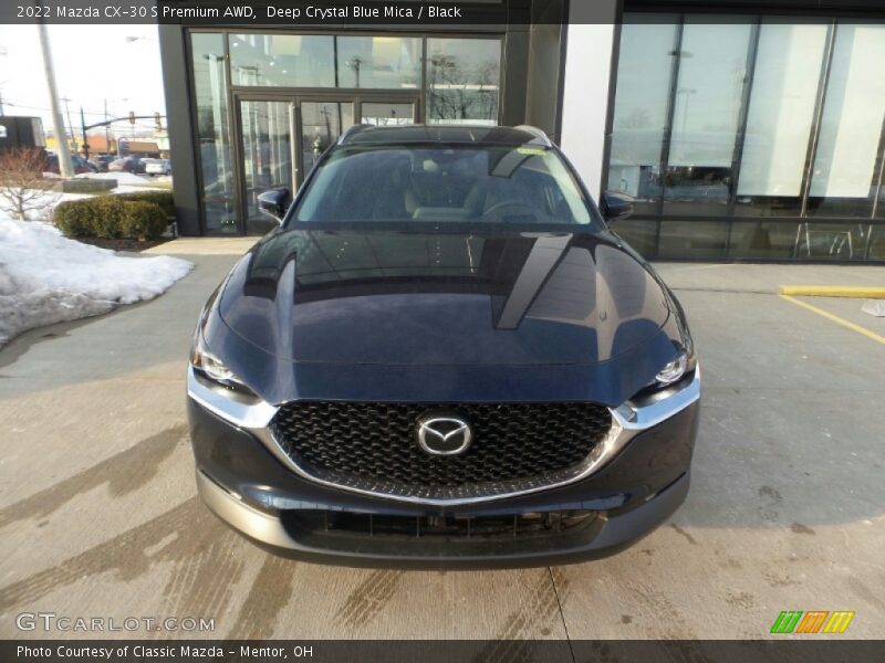 Deep Crystal Blue Mica / Black 2022 Mazda CX-30 S Premium AWD