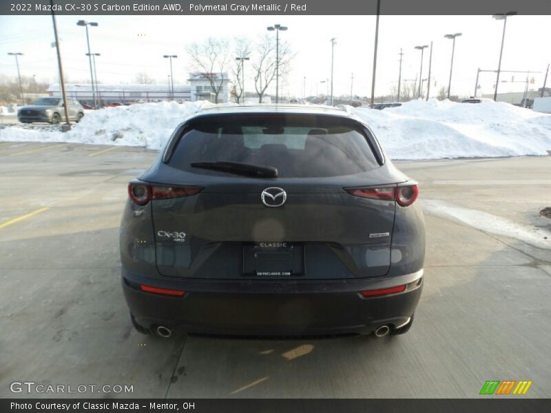 Polymetal Gray Metallic / Red 2022 Mazda CX-30 S Carbon Edition AWD