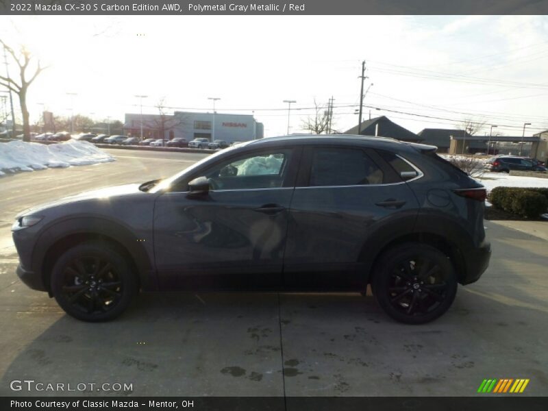 Polymetal Gray Metallic / Red 2022 Mazda CX-30 S Carbon Edition AWD