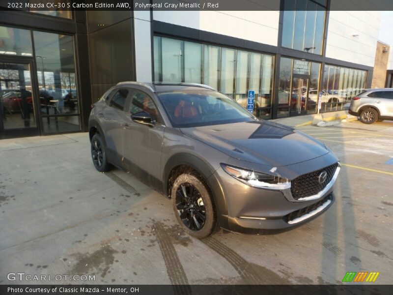 Polymetal Gray Metallic / Red 2022 Mazda CX-30 S Carbon Edition AWD