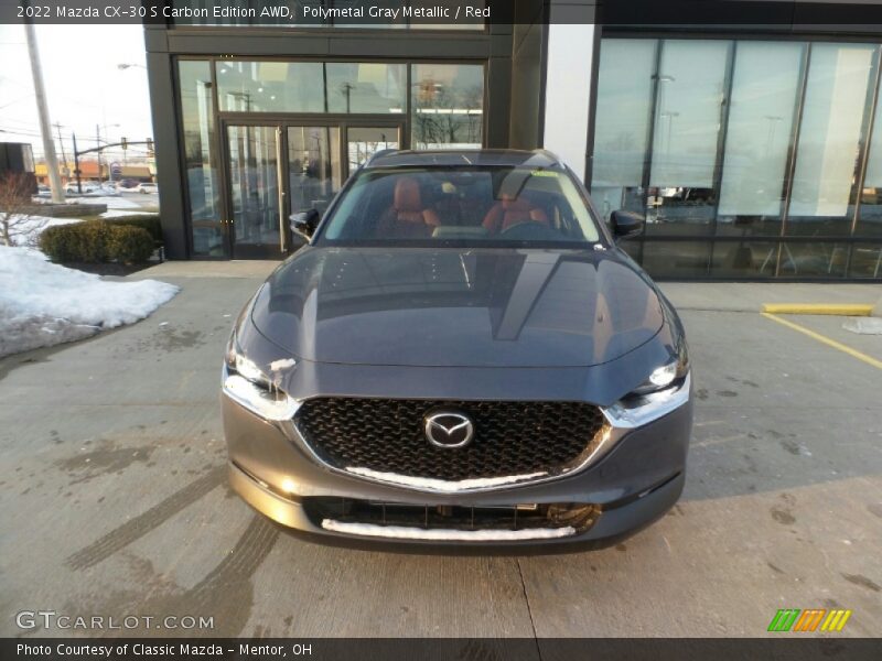 Polymetal Gray Metallic / Red 2022 Mazda CX-30 S Carbon Edition AWD