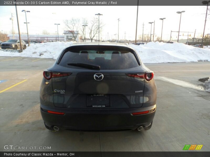Polymetal Gray Metallic / Red 2022 Mazda CX-30 S Carbon Edition AWD