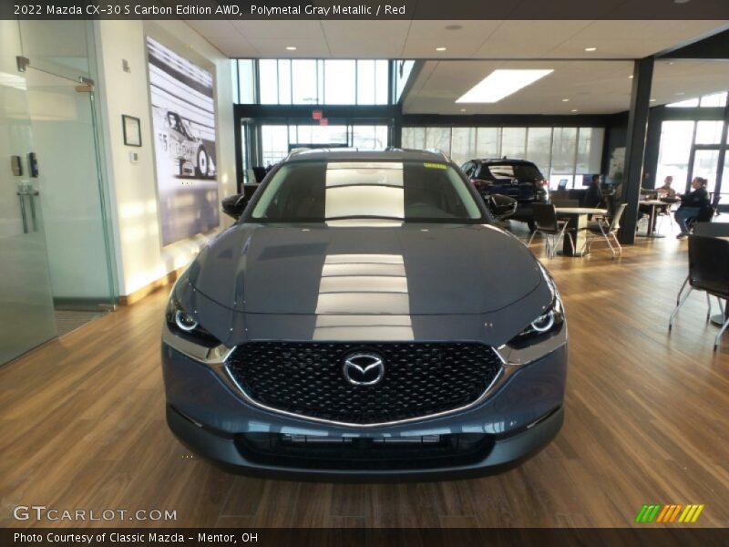Polymetal Gray Metallic / Red 2022 Mazda CX-30 S Carbon Edition AWD