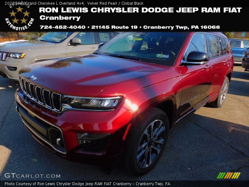 Velvet Red Pearl / Global Black 2022 Jeep Grand Cherokee L Overland 4x4