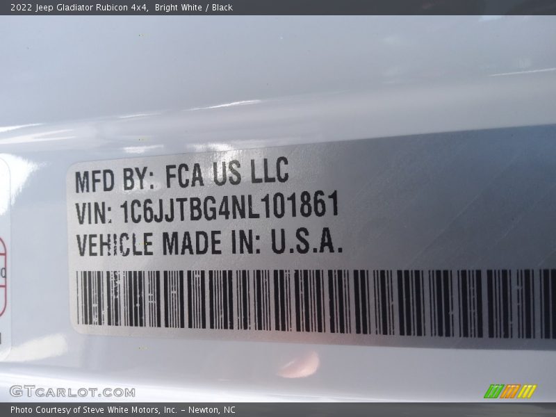 Bright White / Black 2022 Jeep Gladiator Rubicon 4x4