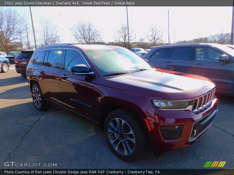 Velvet Red Pearl / Global Black 2022 Jeep Grand Cherokee L Overland 4x4