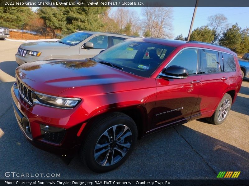 Velvet Red Pearl / Global Black 2022 Jeep Grand Cherokee L Overland 4x4